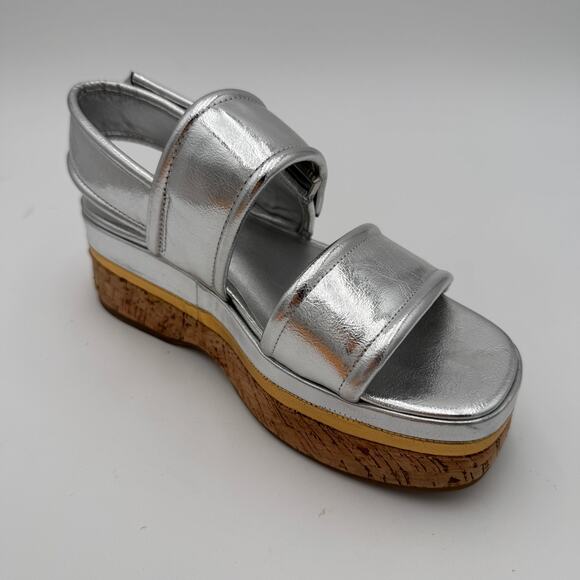SZ 6.5 US Franco Sarto Adjustable Platform Sandal Silver Piper LEFT SHOE ONLY - Picture 1 of 9